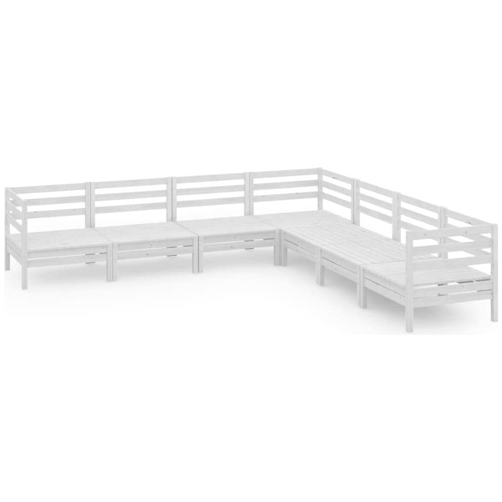 Set Divani Da Giardino 7 Pz In Legno Massello Di Pino Bianco - Foto 2