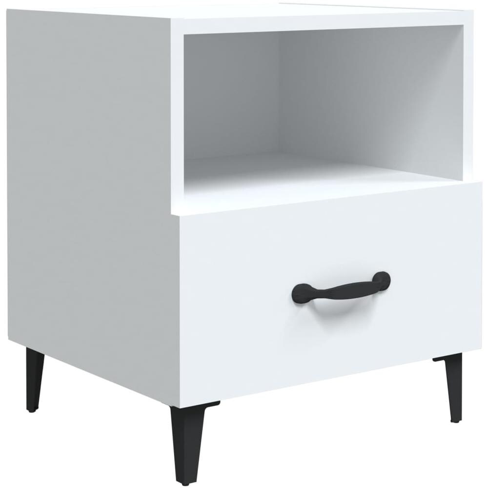 Comodino Bianco In Legno Multistrato - Foto 1