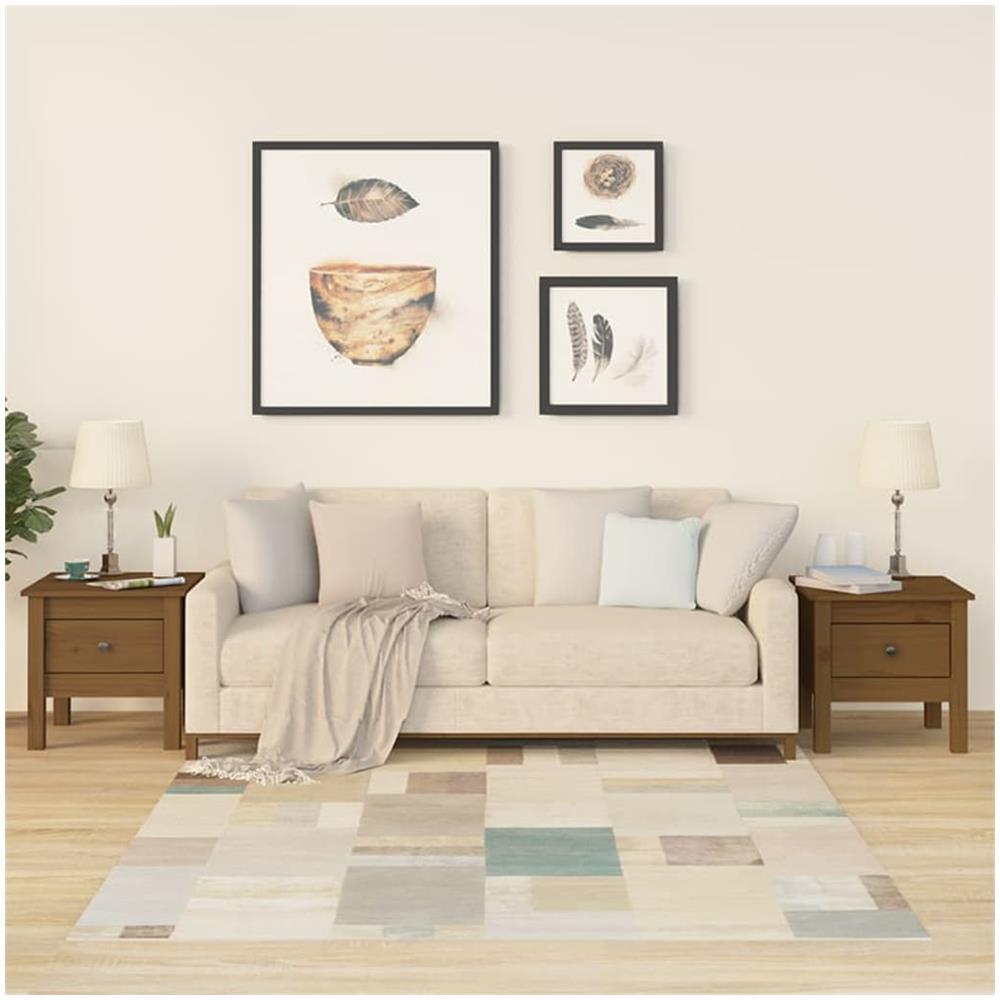 Tavolini 2 Pz Miele 40x40x39 Cm Legno Massello Di Pino - Foto 1