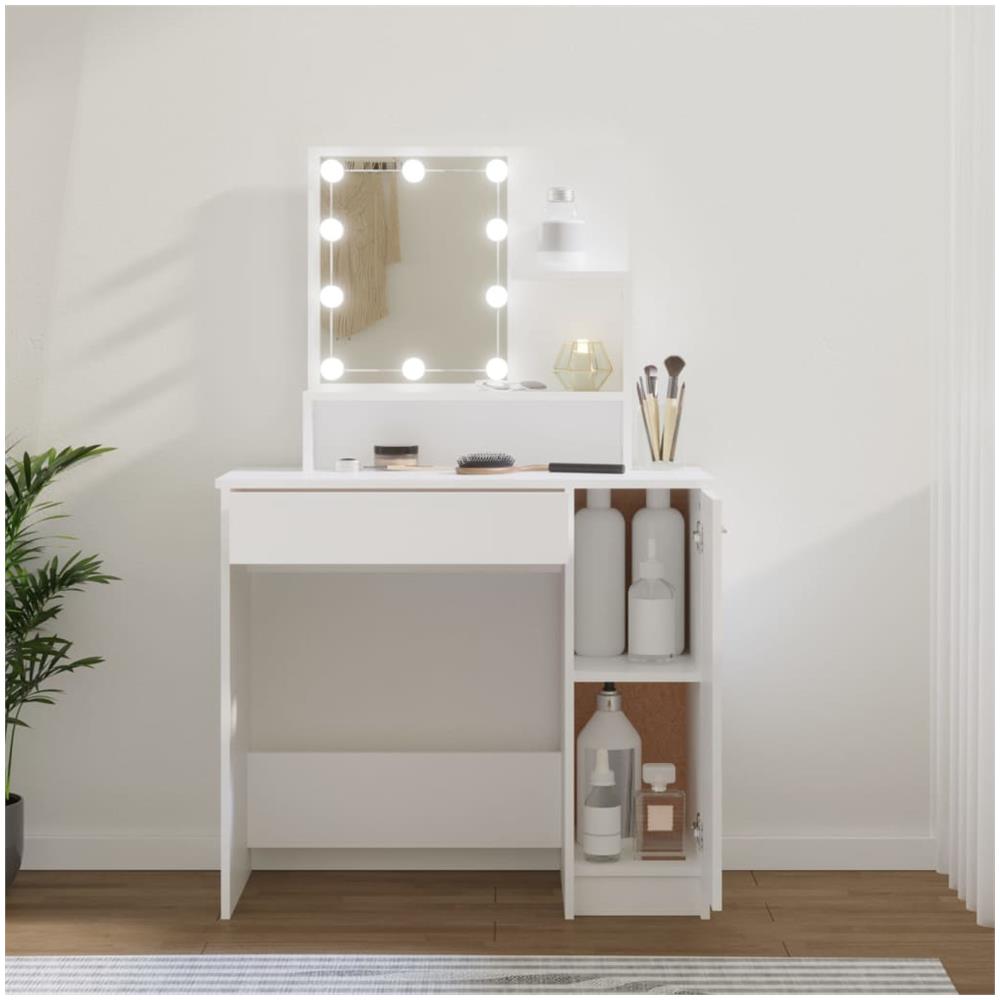 Toeletta Con Led Bianca 86,5x35x136 Cm - Foto 1