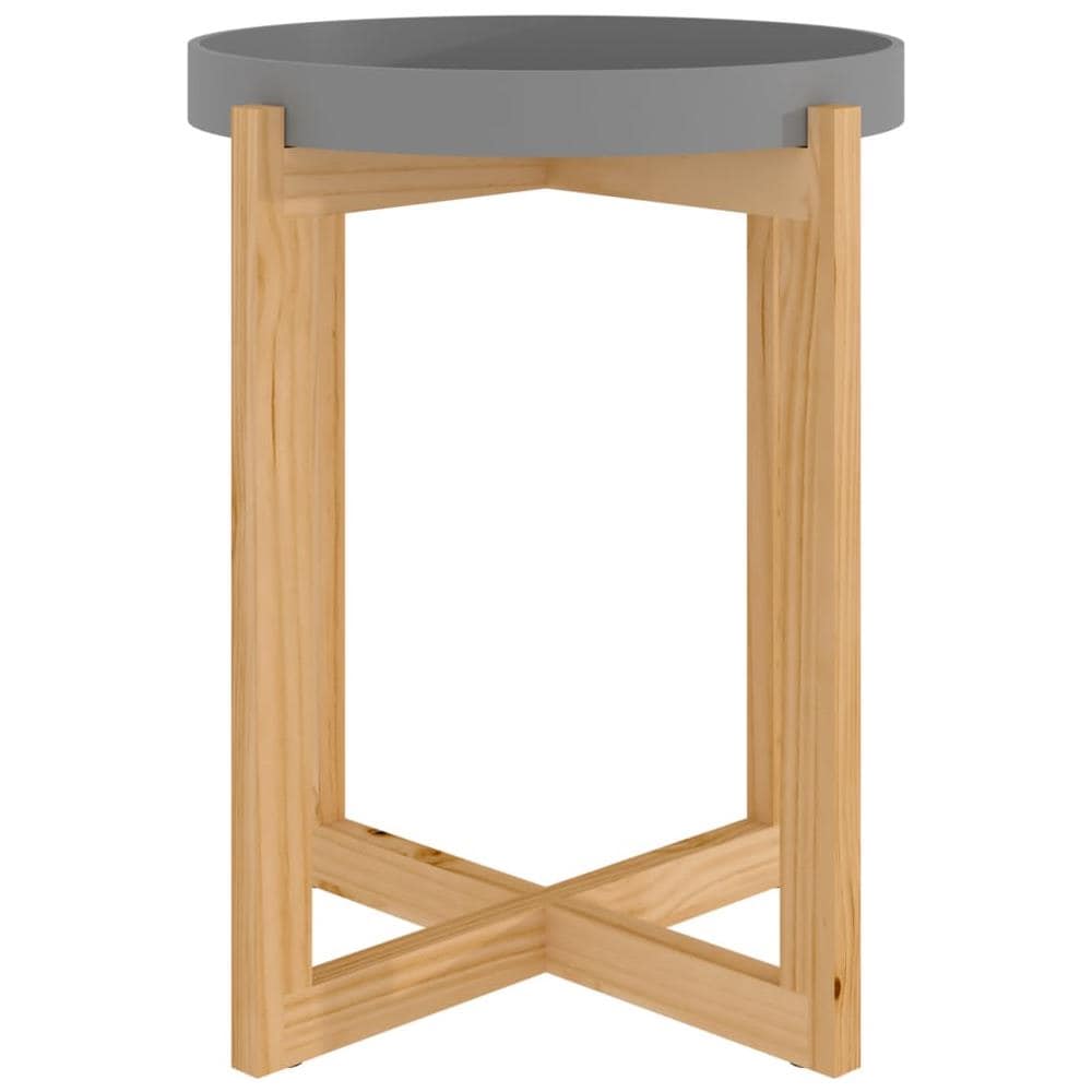 Tavolino Grigio 41x41x48,5cm Legno Multistrato E Massello Pino - Foto 2