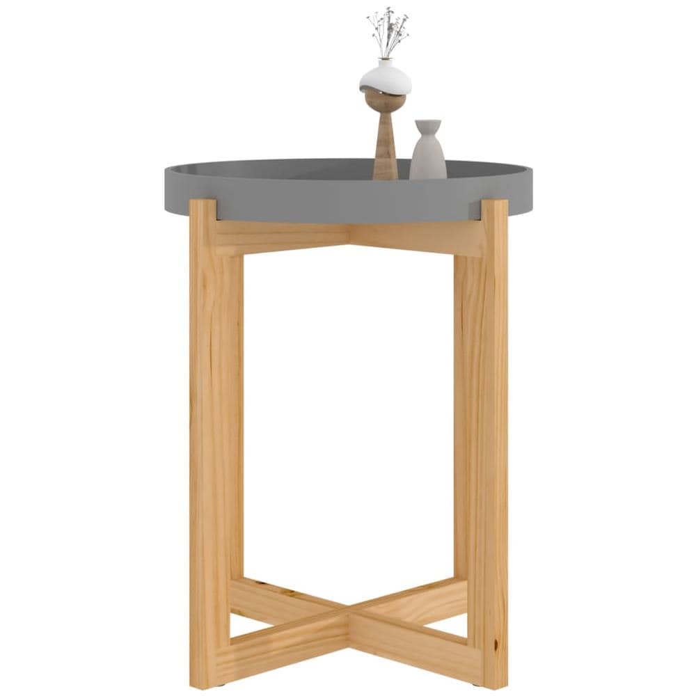 Tavolino Grigio 41x41x48,5cm Legno Multistrato E Massello Pino - Foto 3