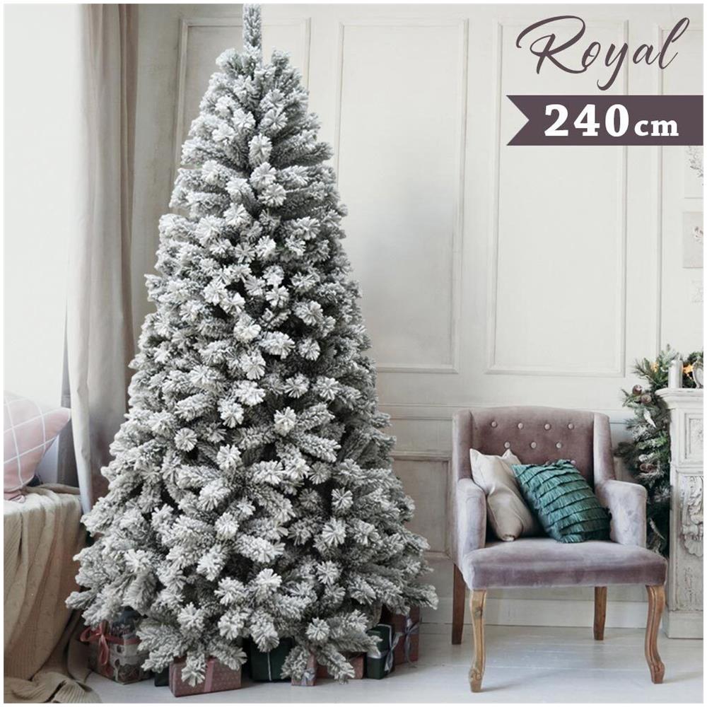 Albero Di Natale Innevato Royal 240cm 1413 Rami Super Folto Effetto Neve Reale - Foto 1
