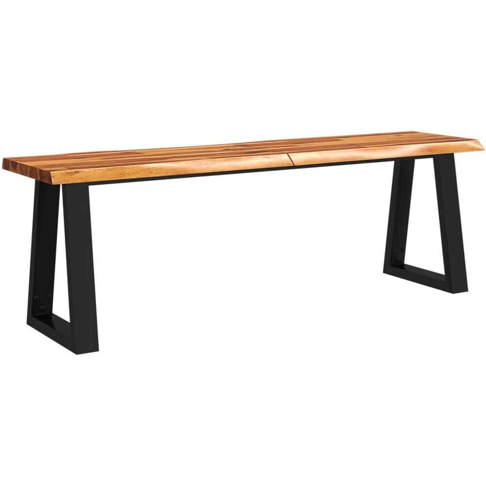 Panca Con Bordi Vivi 140 Cm In Legno Massello Di Acacia - Foto 2