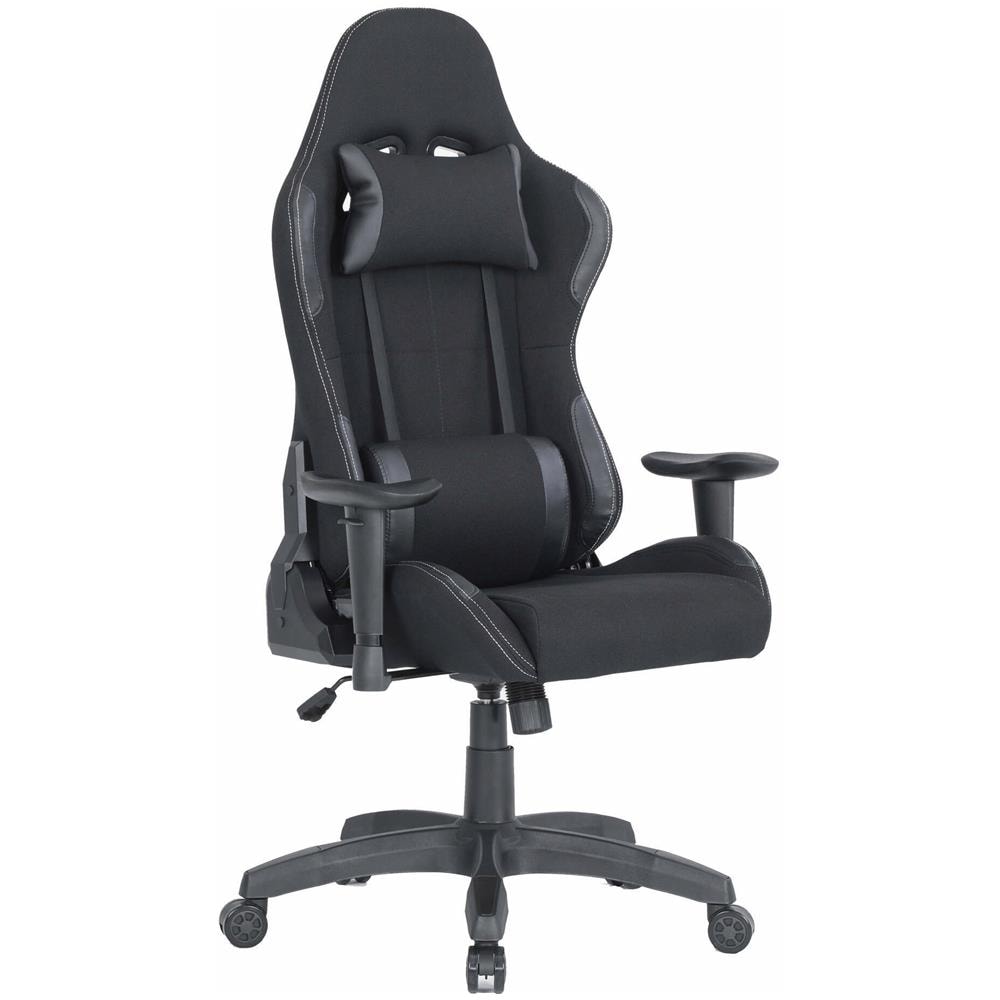 Sedia Da Gaming Bundaberg, Poltrona Da Gaming Adulto, Sedia Da Scrivania, 57x72h124/134 Cm, Nero - Foto 1