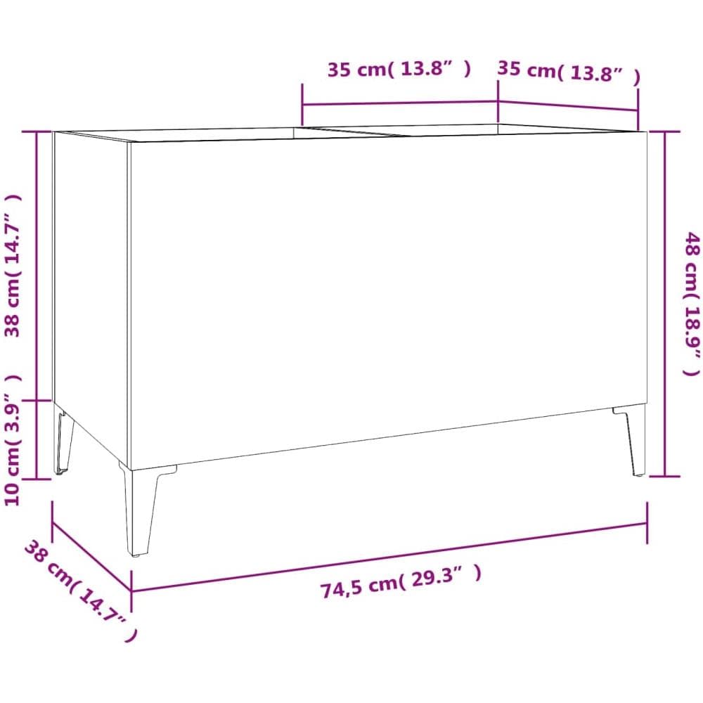 Mobile Porta Dischi Rovere Sonoma 74,5x38x48 Legno Multistrato - Foto 7