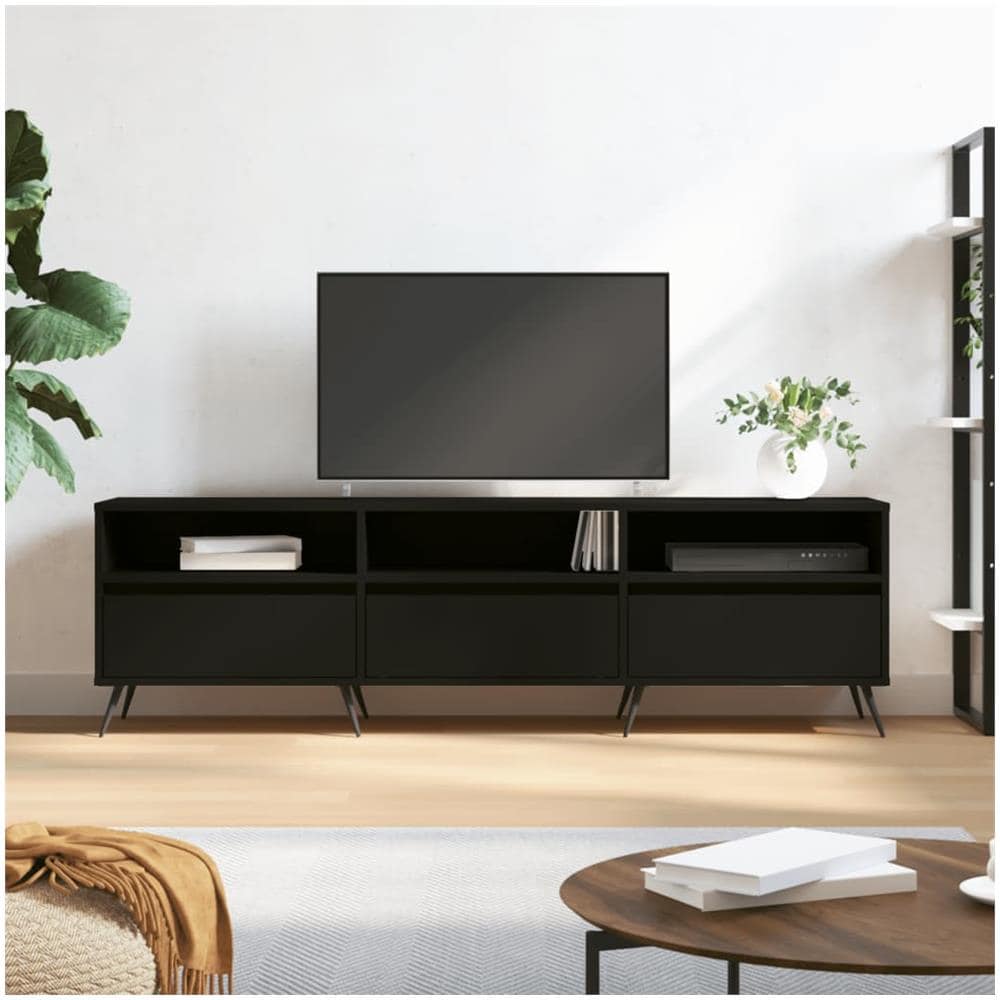 Mobile Porta Tv Nero 150x30x44,5 Cm In Legno Multistrato - Foto 1