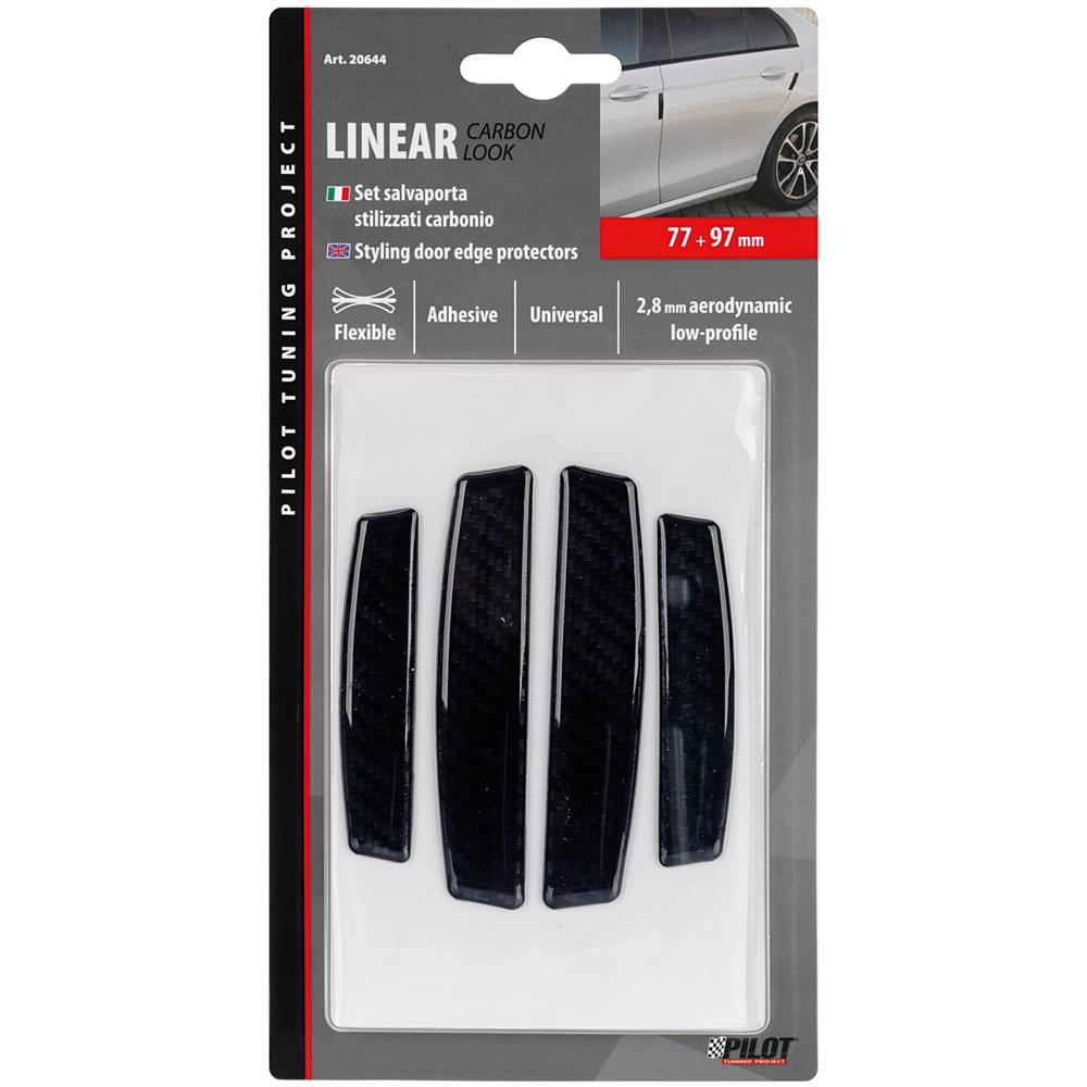 Linear, Set 4 Salvaporta Adesivi - Carbon Look - Foto 3