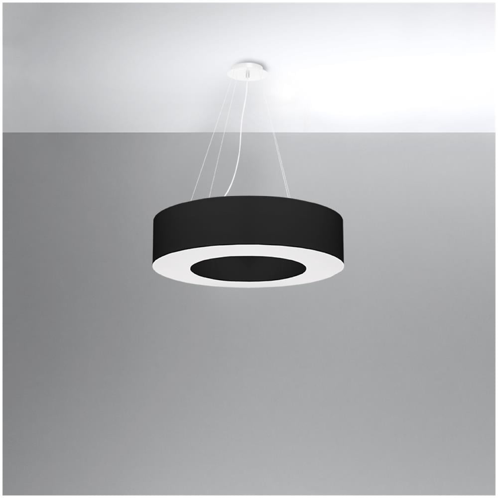 Lampadario Saturno 70 Nero Sl. 0752 - Minimalista Lampadario Nero 112x70x70 Cm - Foto 2