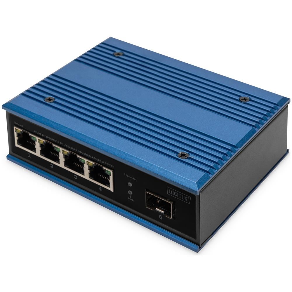 Switch di rete Fast Ethernet a 4 porte, industriale, non gestito, 1 Uplink SFP - Foto 1
