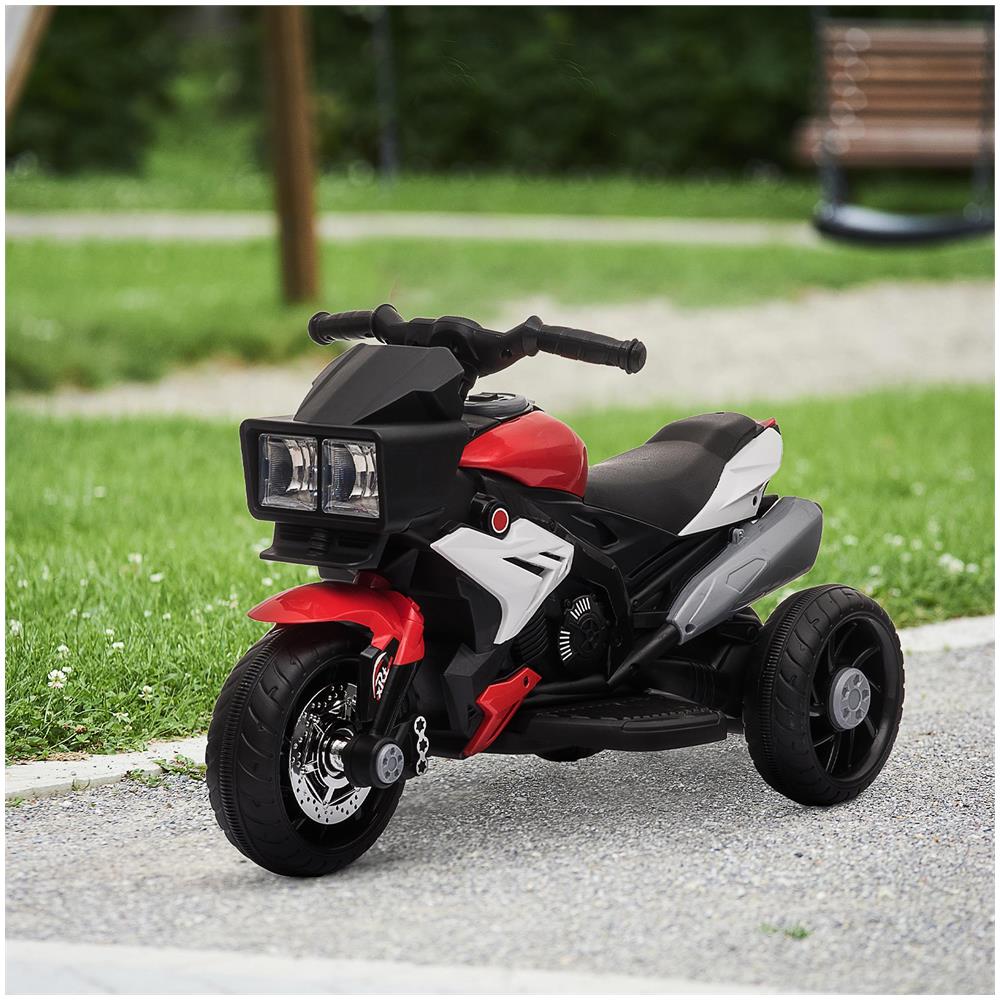 Moto Elettrica per Bambini 3-5 Anni (max. 25kg) con 3 Ruote, Luci e Suoni, Batteria 6V, Rosso, 86x42x52cm - Foto 2