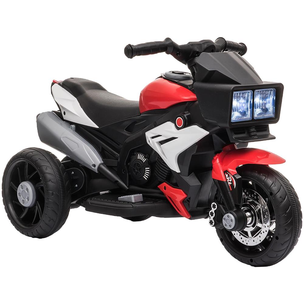 Moto Elettrica per Bambini 3-5 Anni (max. 25kg) con 3 Ruote, Luci e Suoni, Batteria 6V, Rosso, 86x42x52cm - Foto 1