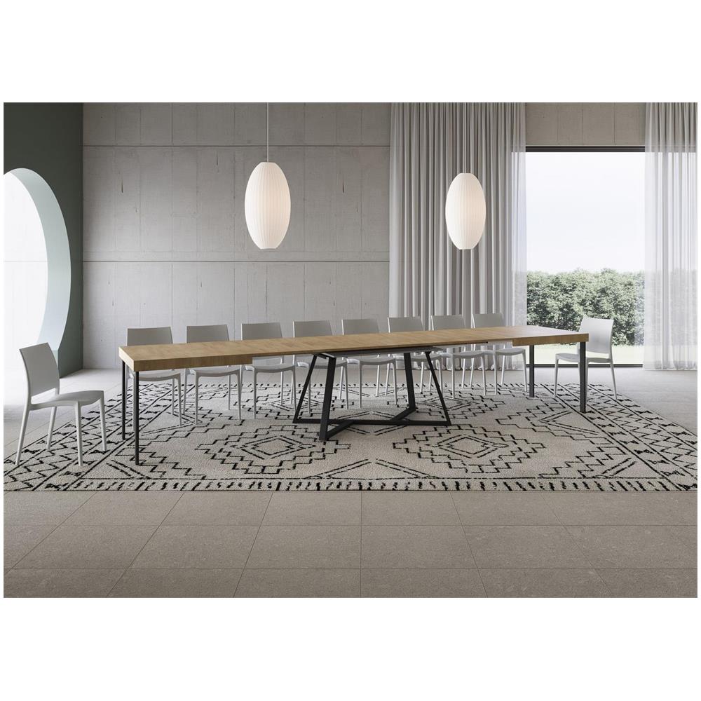 Tavolo allungabile 90x180/440 cm Booster quercia natura gambe antracite - Foto 4