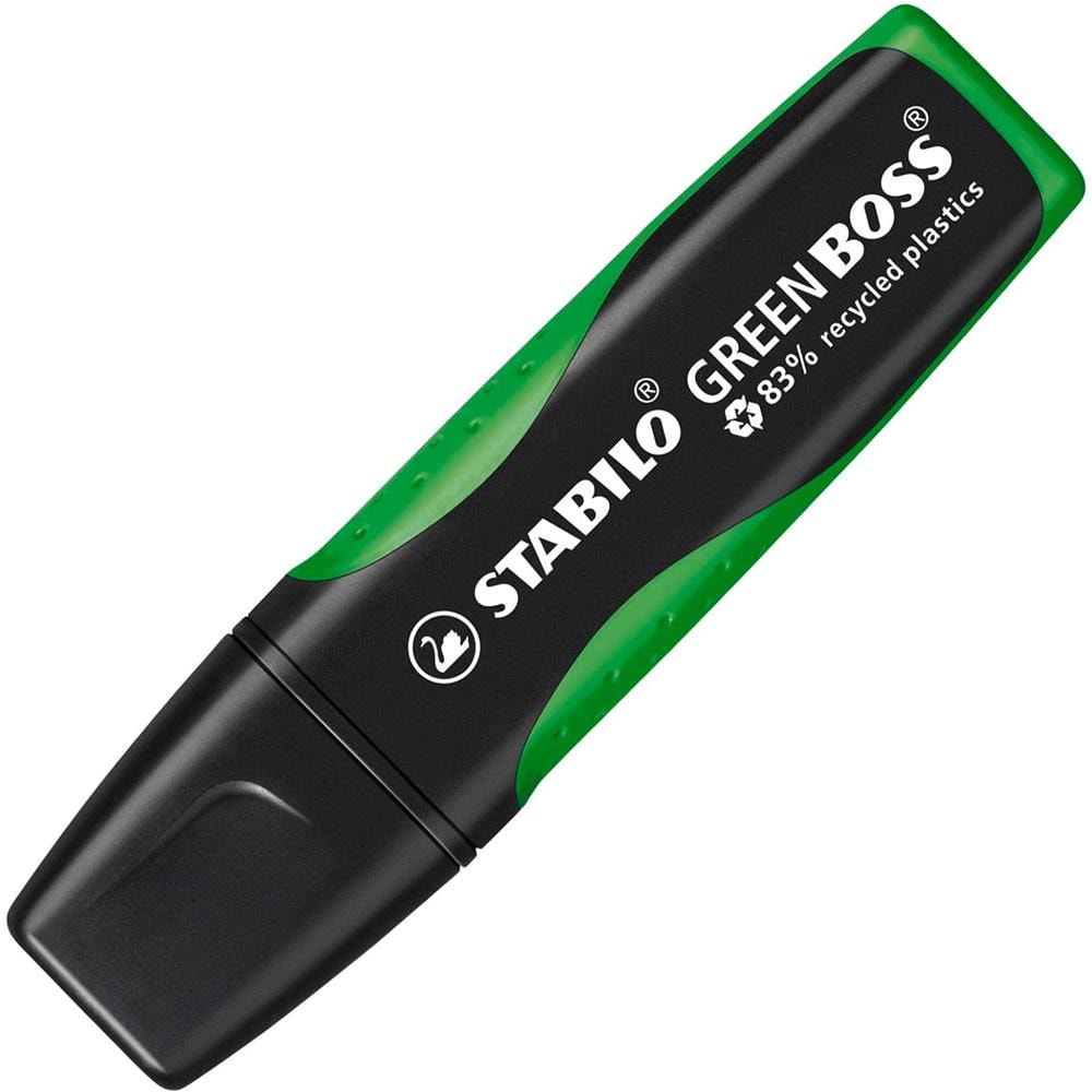 GREEN BOSS - Evidenziatore Ecosostenibile - 83% Plastica Riciclata - Astuccio da 4 - Colori assortiti - Foto 1