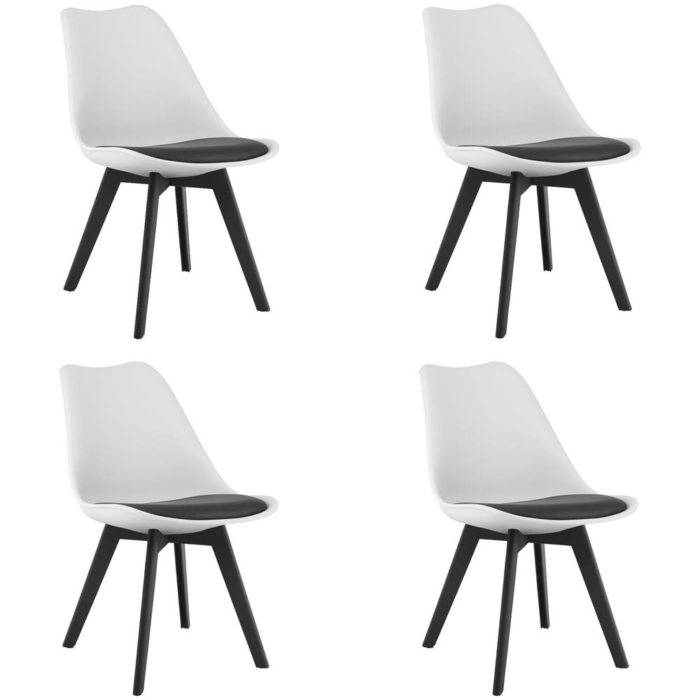 Sedia RIXK - Design ergonomico senza tempo, nero e bianco x 4 - Foto 1