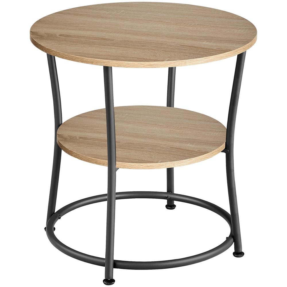 Tavolino rotondo, marrone rustico, stile loft - LET056B11 - Foto 1