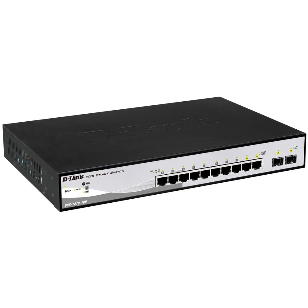 Switch DGS-1210-10P Gestito L2 Gigabit Ethernet (10/100/1000) PoE RJ-45 Jack DC-ingresso 1U Nero - Foto 1