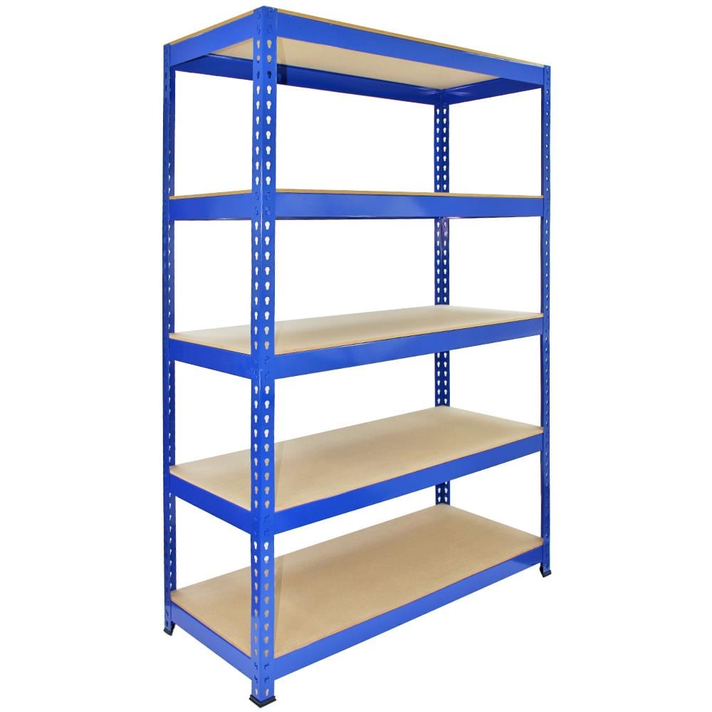 Scaffale In Acciaio Senza Bulloni Q-rax Blu 120cm X 50cm X 182,5cm - Foto 1