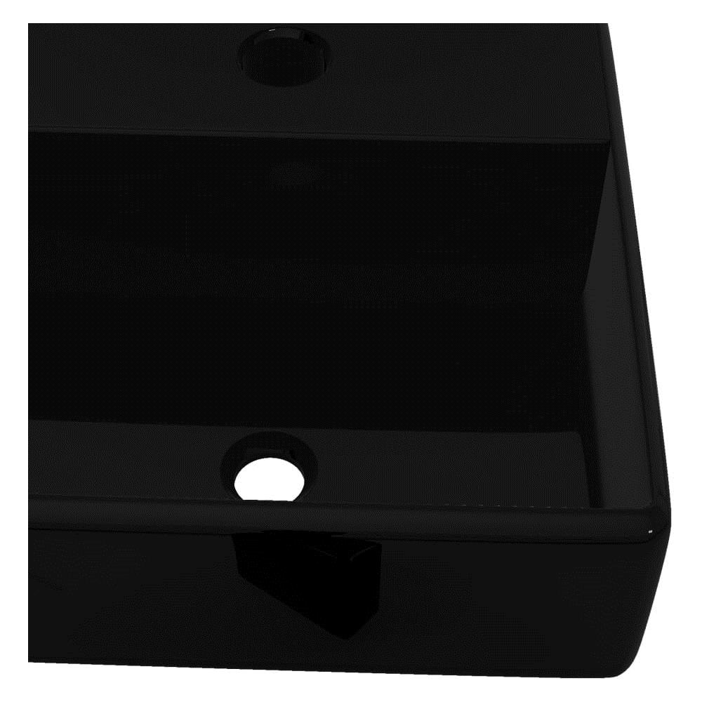 Lavandino Bagno In Ceramica Nera Quadrato Con Foro Per Rubinetto - Foto 6