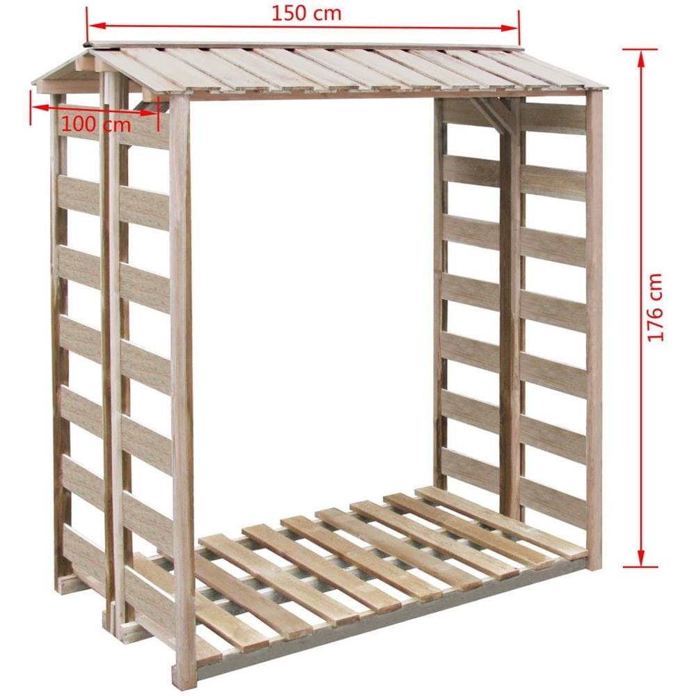 Deposito Per Legname Capanno 150x100x176 Cm Pino Impregnato - Foto 3
