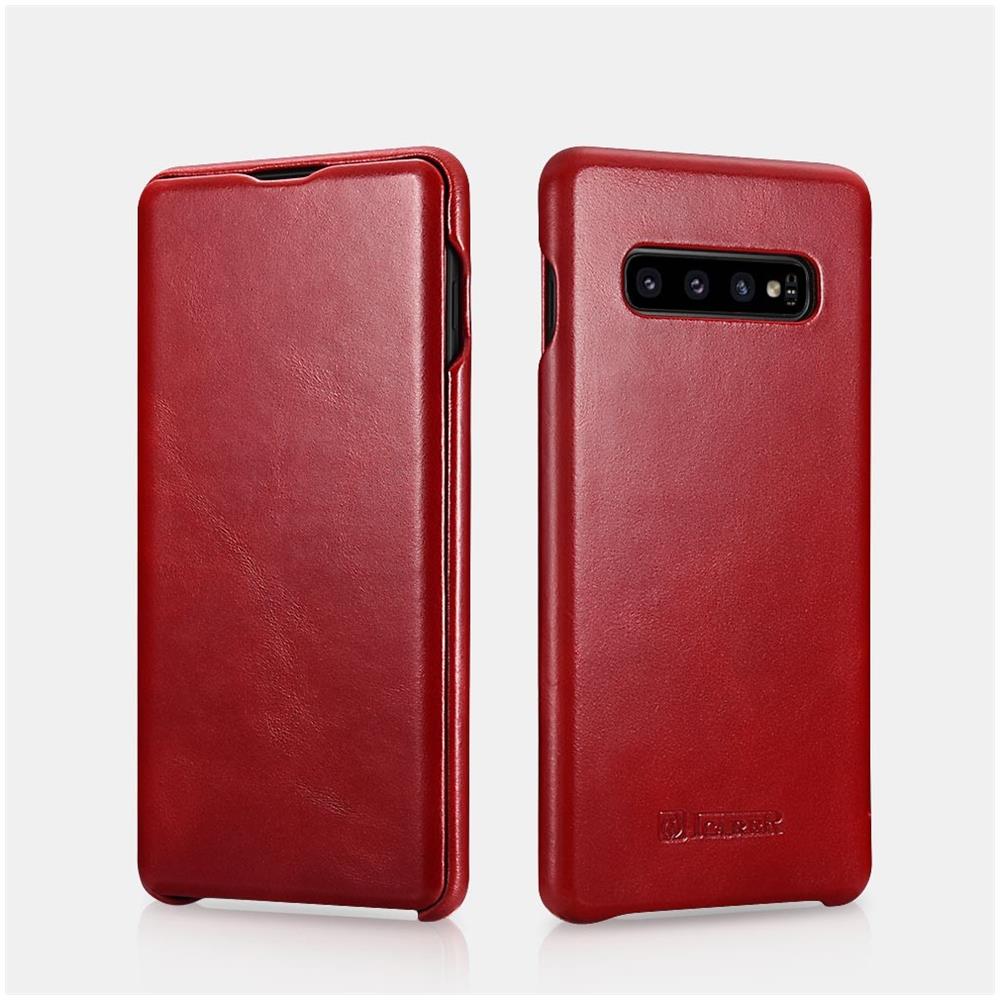 Samsung Galaxy S10 Più Curvo Del Bordo Della Cassa Del Cuoio Rosso Dell'annata Deluxe - Foto 1