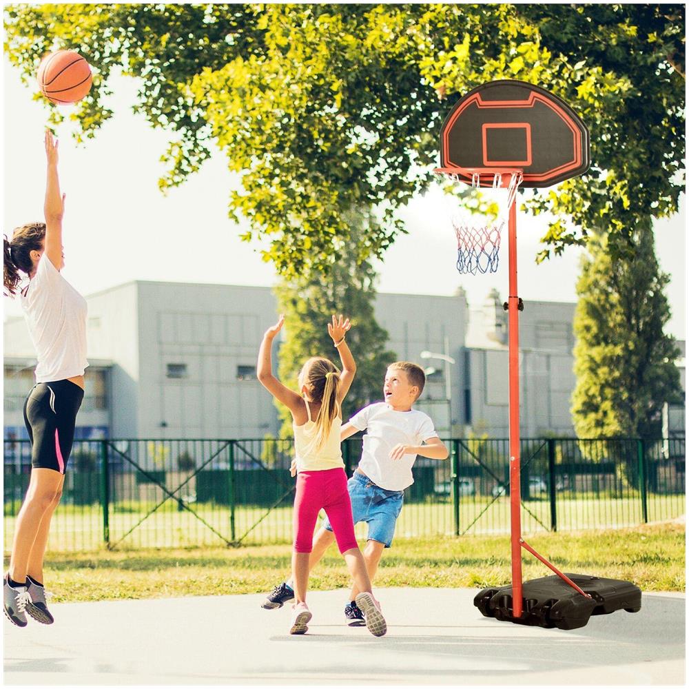 Canestro Portatile per Bambini con Altezza Regolabile e Base da Riempire in Acciaio e Nylon - Foto 2