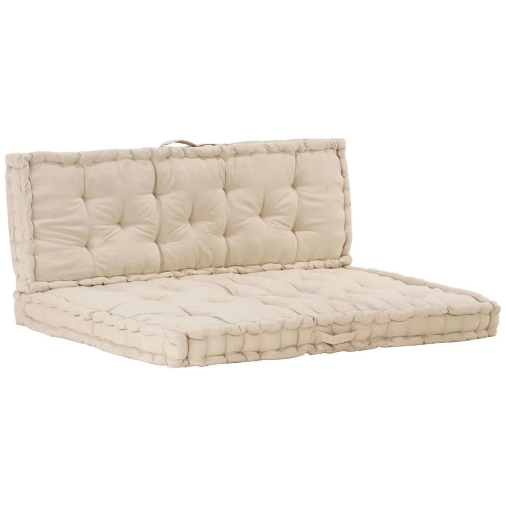 Cuscini Per Pallet E Pavimento 2 Pz In Cotone Beige - Foto 1