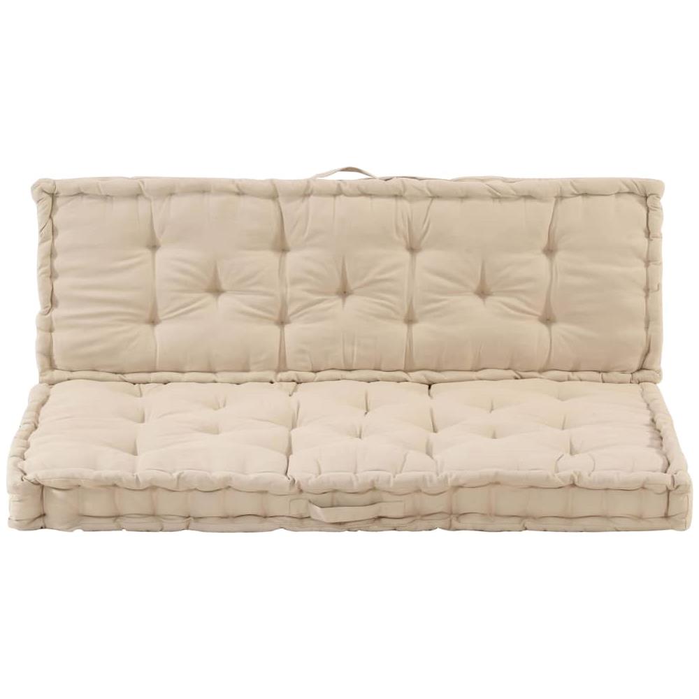 Cuscini Per Pallet E Pavimento 2 Pz In Cotone Beige - Foto 2