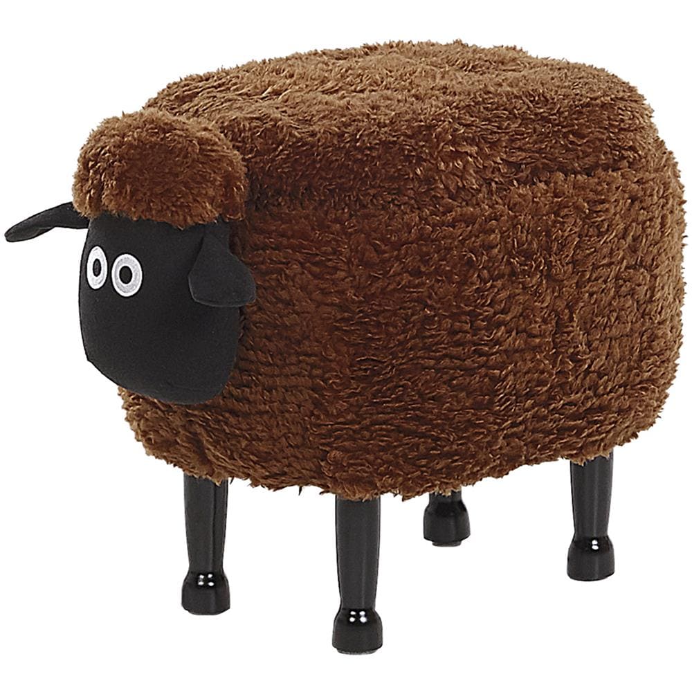 Pouf Animaletto In Tessuto Marrone Sheep - Foto 1