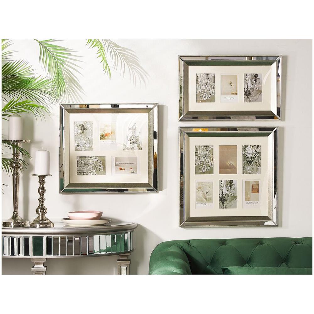 Cornice A Specchio Per 3 Foto Color Argento Makeni - Foto 2