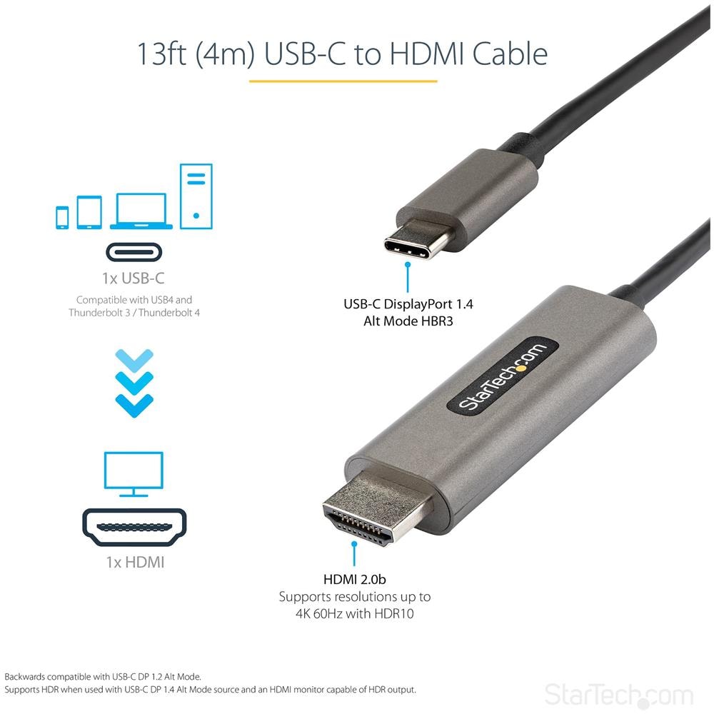 13ft Usb C To Hdmi Cable 4k 60 With Hdr10 - Usb-c To Hdmi Monit - Foto 5