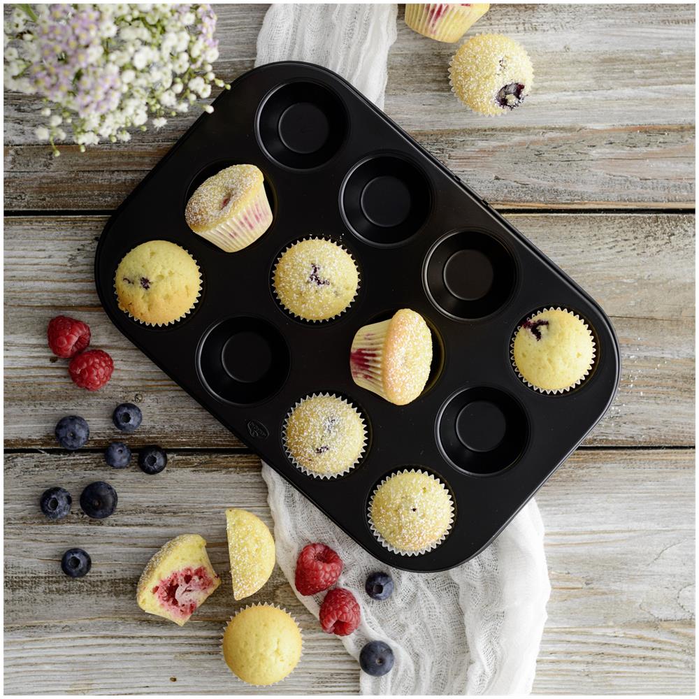 Colore: Nero quantità: 1 Pezzo Dr Tradition Rivestimento Antiaderente Oetker Cameo-Stampo Muffin 12 Impronte Ø 7 cm Tin 
