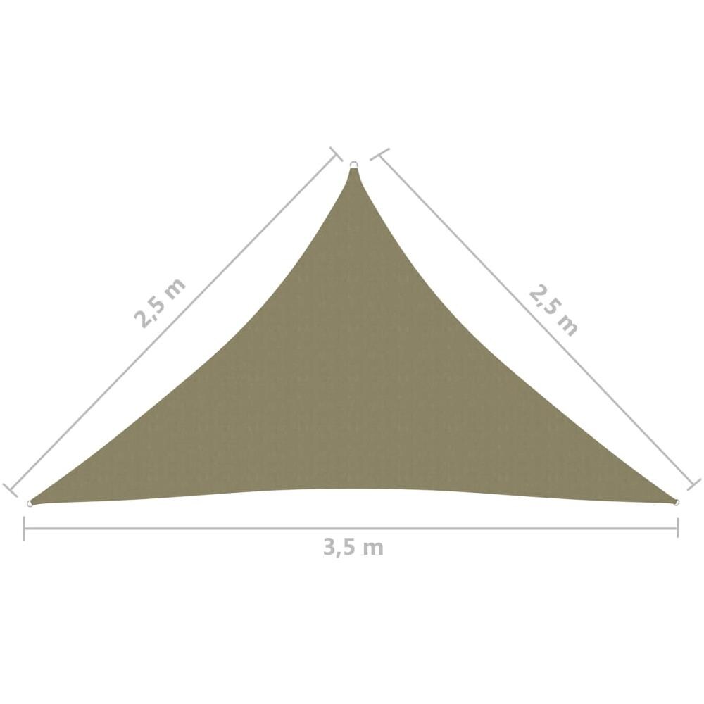 Parasole a Vela Oxford Triangolare 2,5x2,5x3,5 m Beige - Foto 6