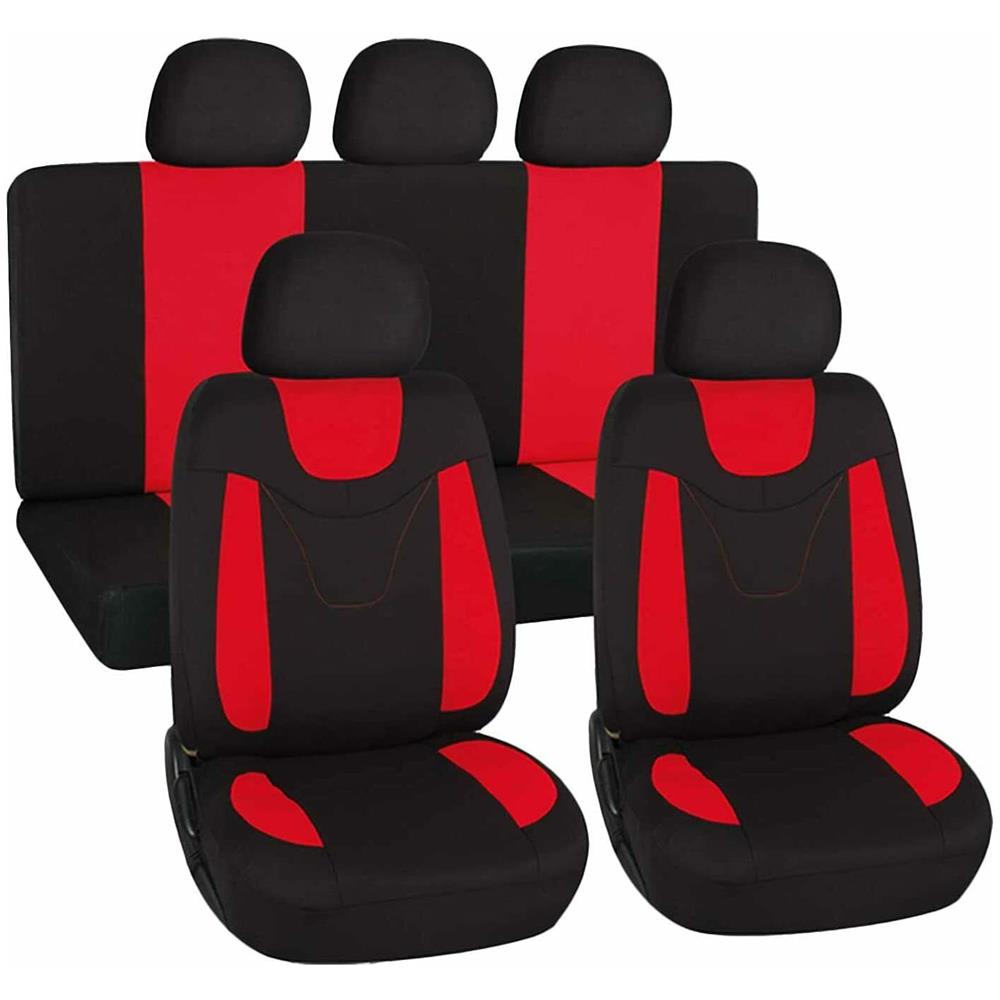 Coprisedili Universali Poliestere 2 Zip Schienali Posteriore Rosso - Mod. N - Foto 1