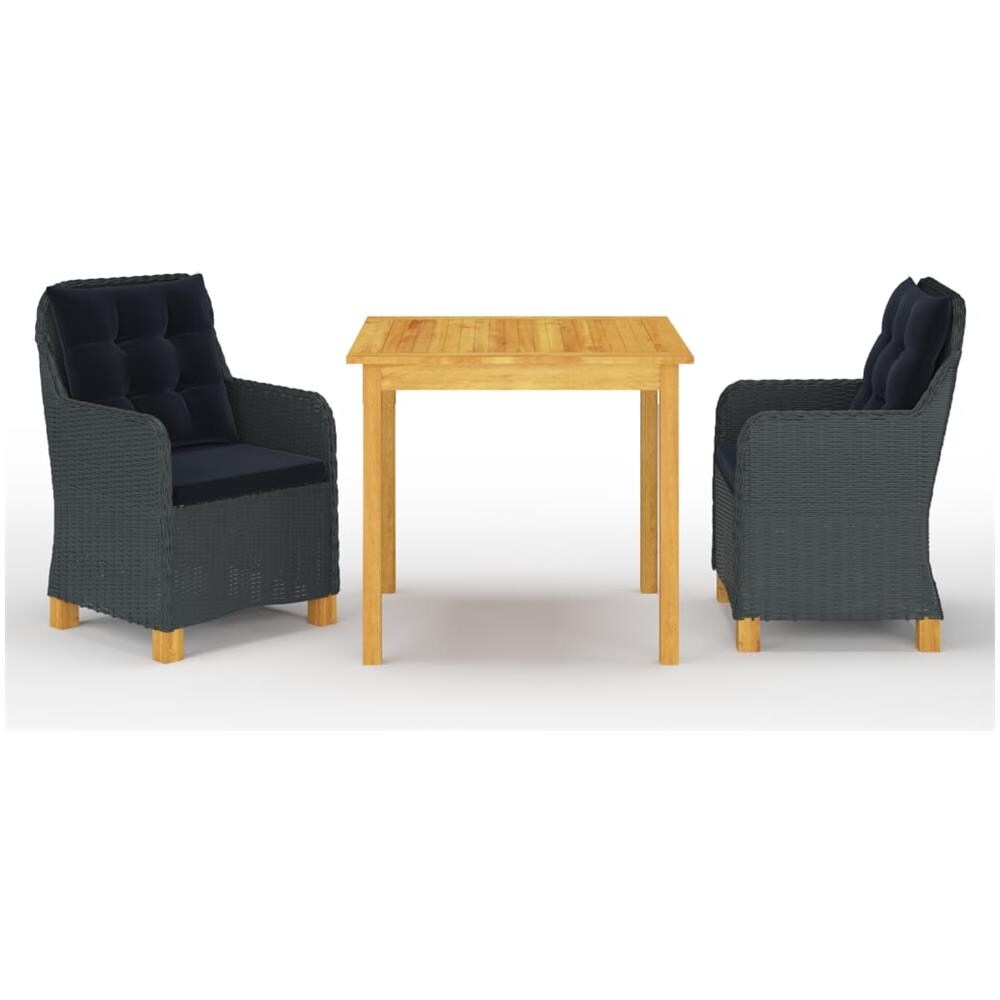 Set Mobili da Pranzo per Giardino 3 pz Grigio Scuro - Foto 1