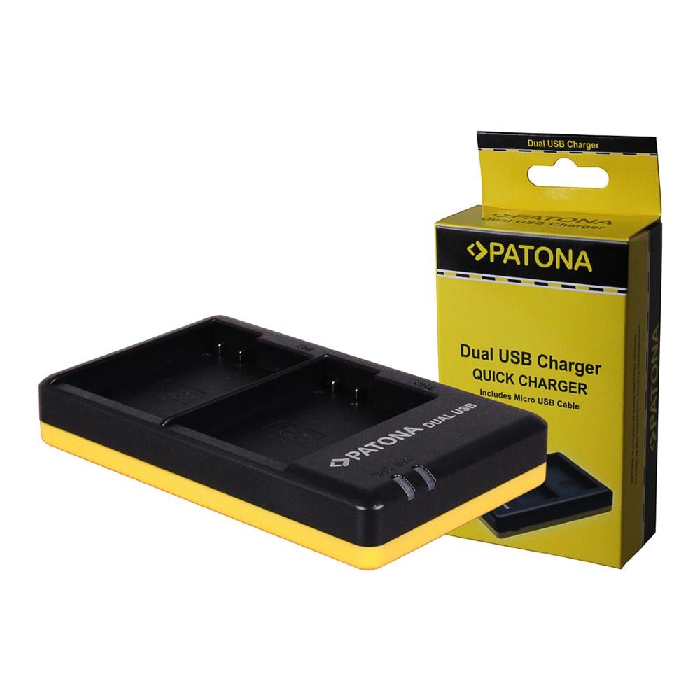 Caricabatterie Dual con Micro-USB per Nikon EN-EL15 / ENEL15 Interno Colore Nero / Giallo - Foto 1