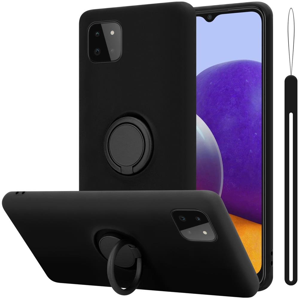 Cadorabo Custodia Compatibile Con Samsung Galaxy A22 5g In Liquid Nero - Coperchio Protettivo In Silicone Tpu Flessibile Con Anello - Foto 1