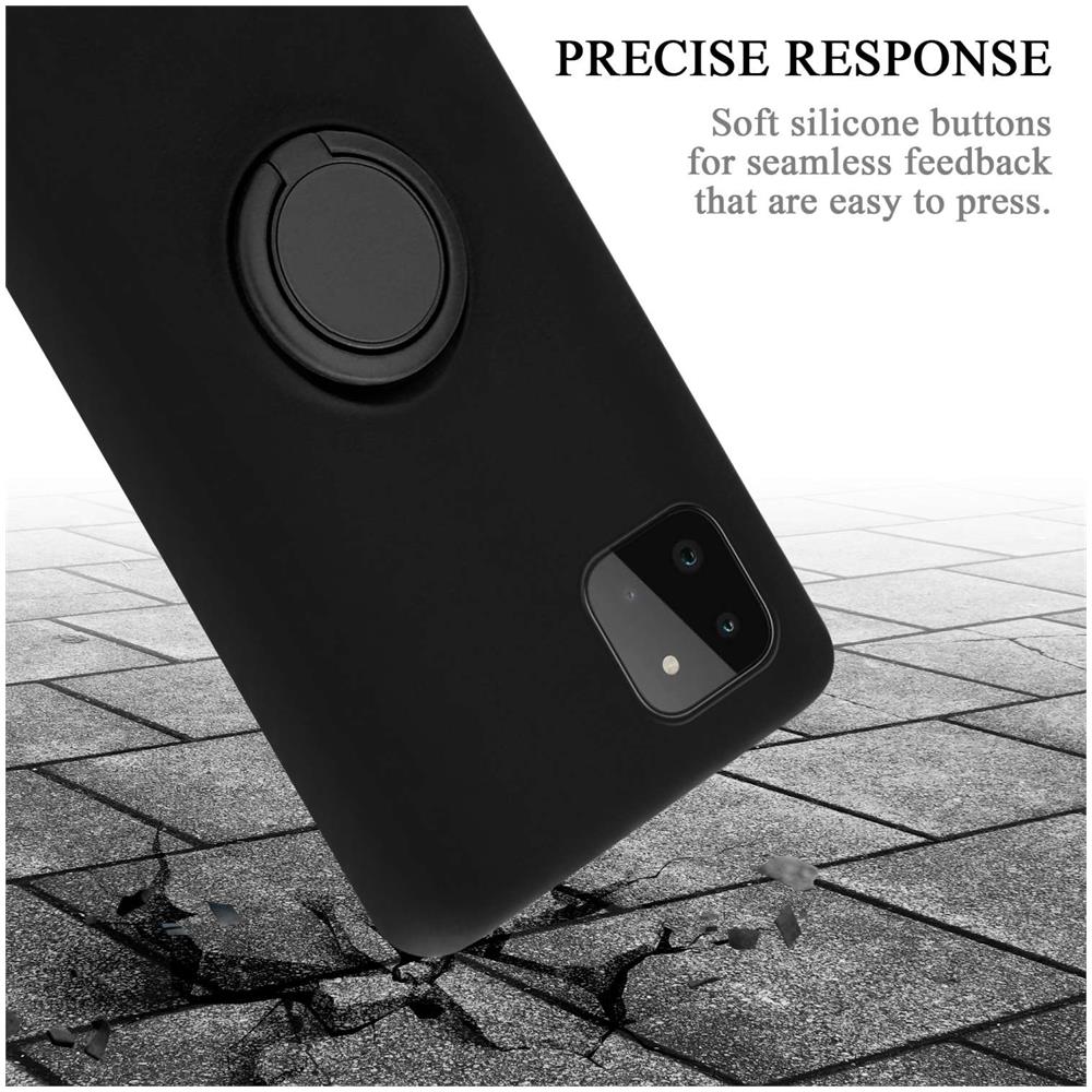 Cadorabo Custodia Compatibile Con Samsung Galaxy A22 5g In Liquid Nero - Coperchio Protettivo In Silicone Tpu Flessibile Con Anello - Foto 8
