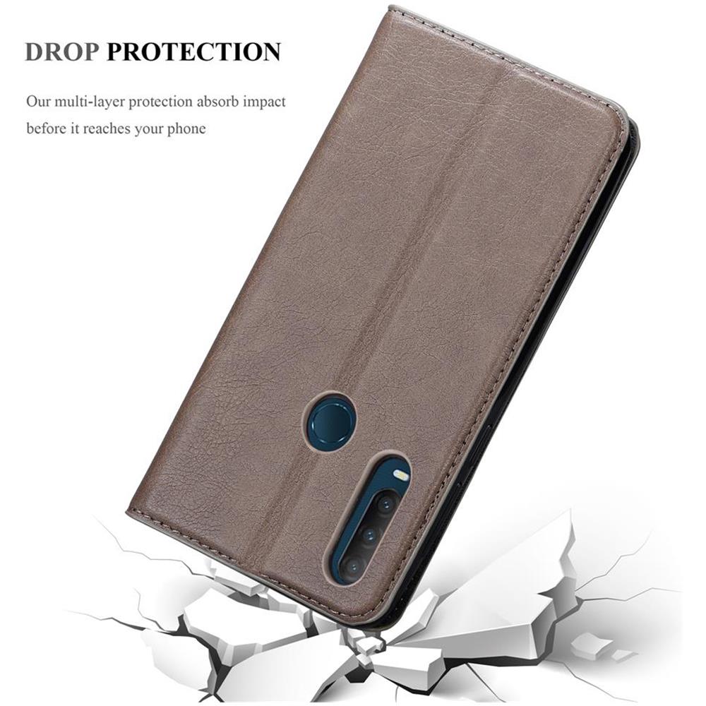 Custodia Compatibile Con Alcatel 1s 2020 In Bruno Caffè - Coperchio Protettiva Con Chiusura Magnetica, Funzione Stand E Tasca Per Le Carte - Foto 8