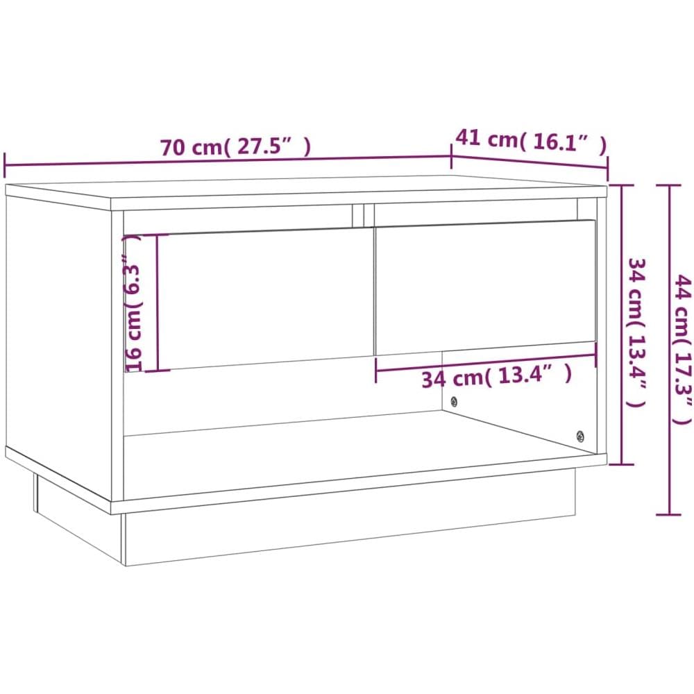 Mobile TV Rovere Marrone 70x41x44 cm in Truciolato - Foto 2