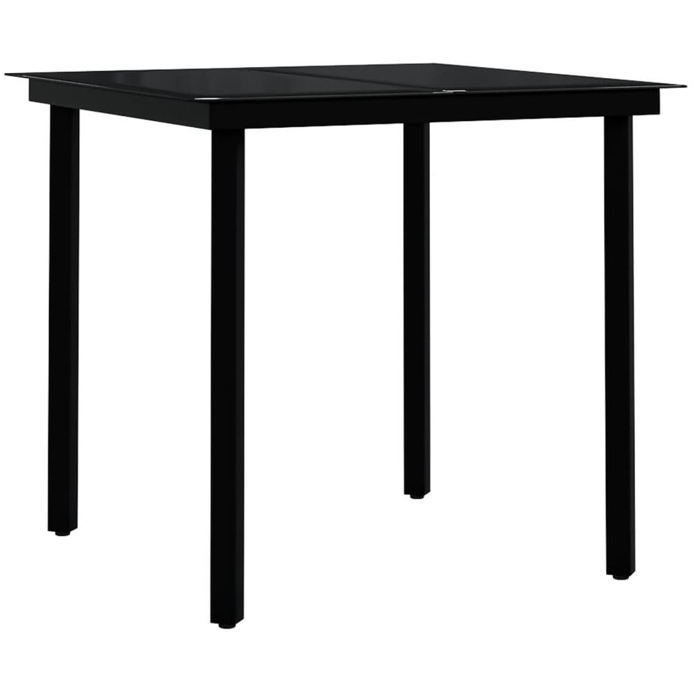 Set Mobili Da Pranzo Per Giardino 5 Pz Grigio E Nero - Foto 3