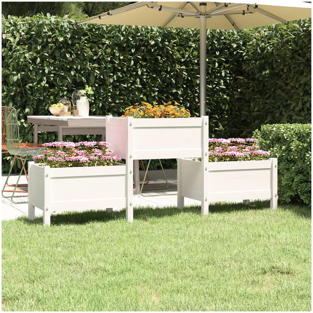 Fioriera Bianca 178,5x44x75 cm in Legno Massello di Pino - Foto 1