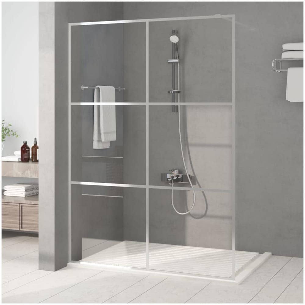 Parete Doccia Walk In Argento 140x195 Cm Vetro Trasparente Esg - Foto 1