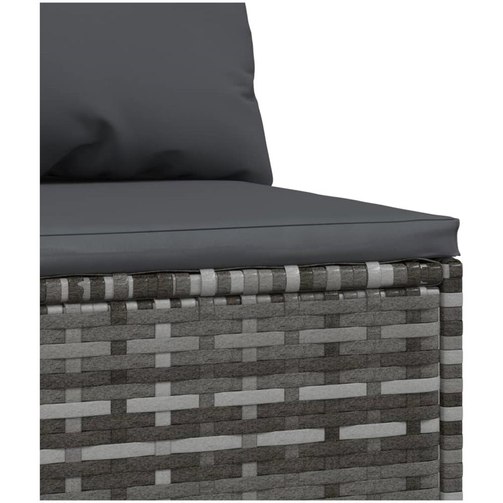 Divani Centrali Da Giardino Con Cuscini 2pz Polyrattan Grigio - Foto 7