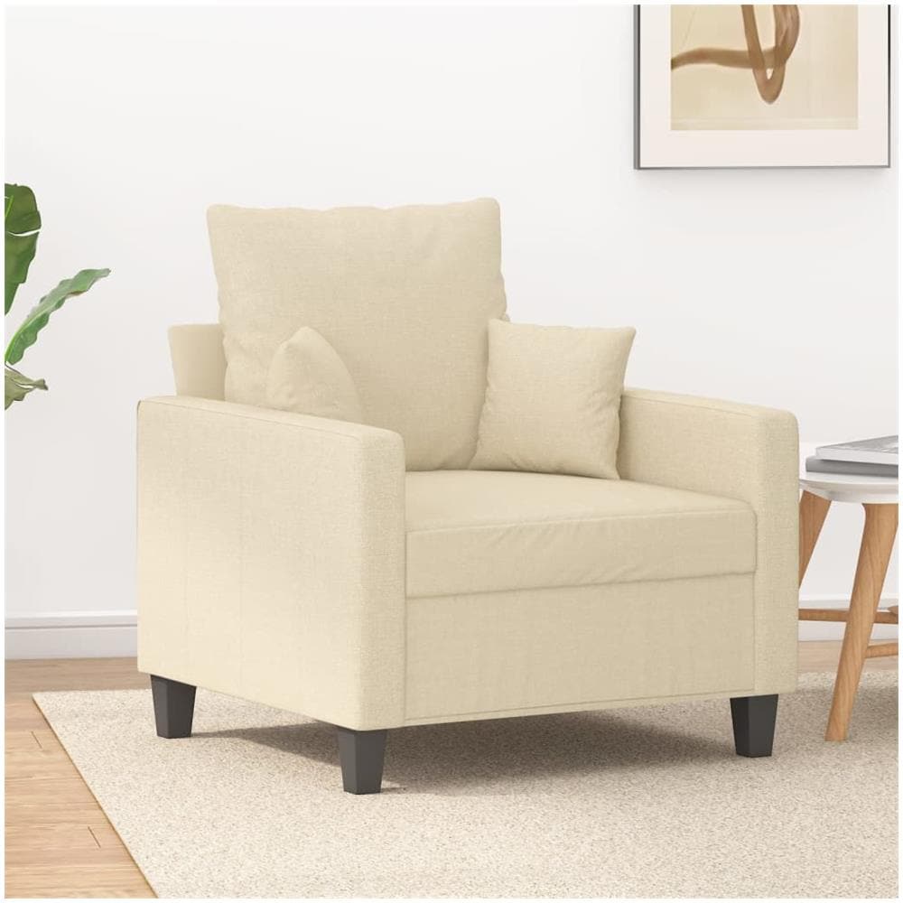Poltrona Crema 60 Cm In Tessuto - Foto 1