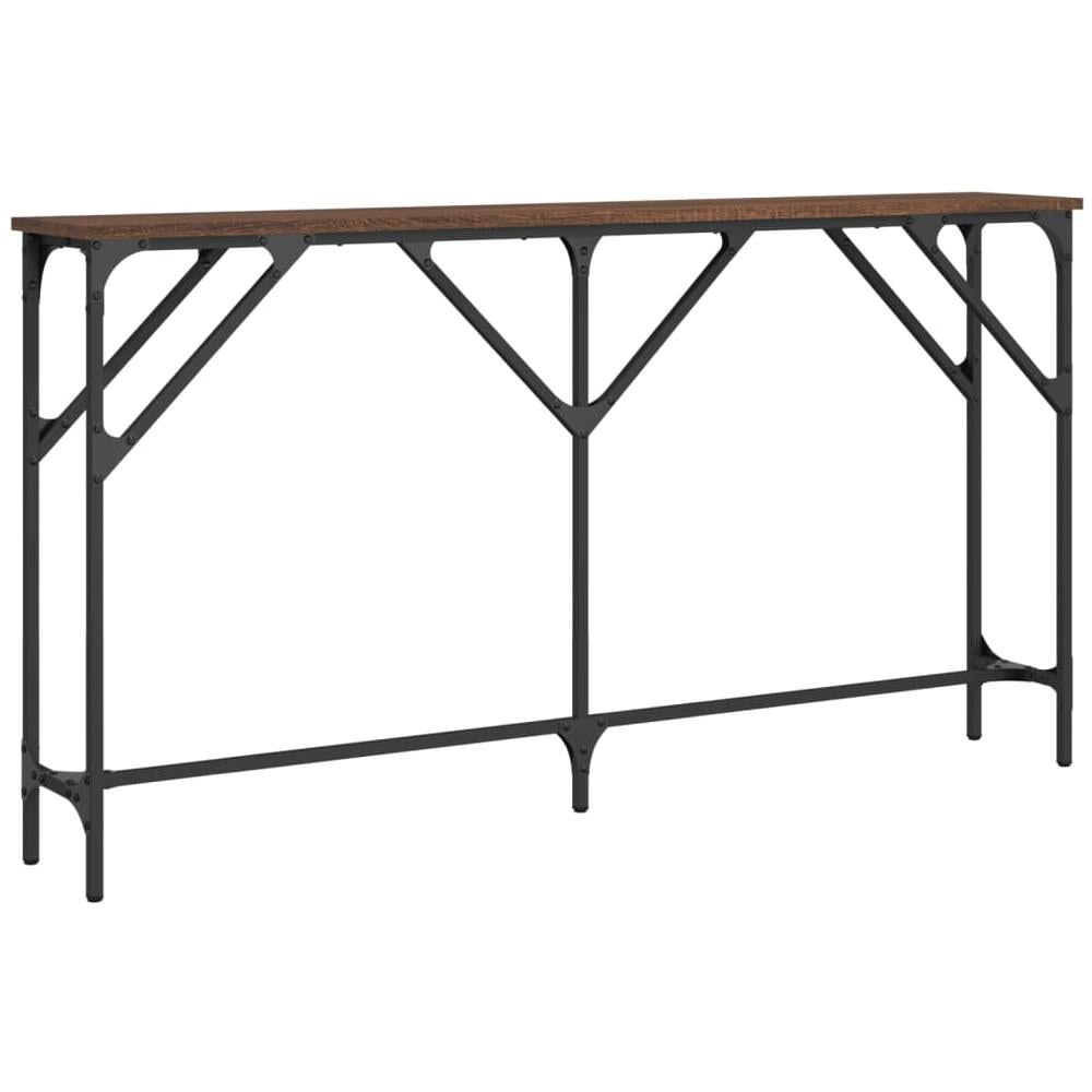Tavolino Consolle Rovere Marrone 140x23x75 Cm Legno Multistrato - Foto 2