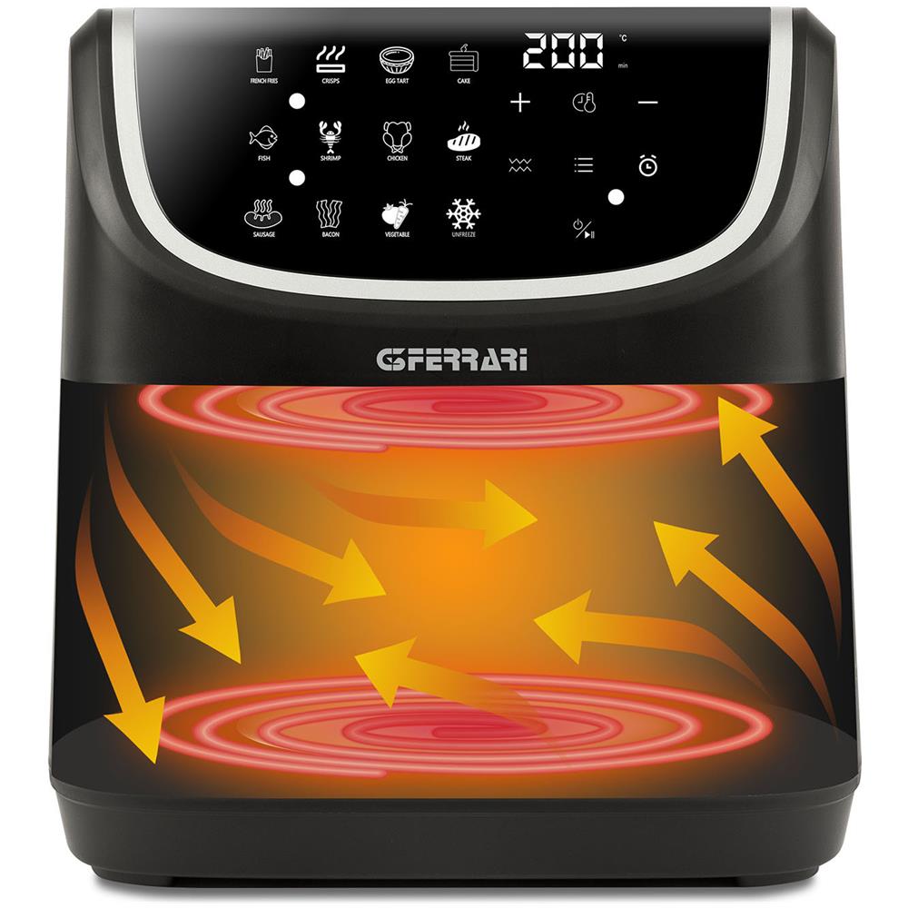 Friggitrice ad Aria G1019100 Capacità 8 Litri 2200 Watt Colore Nero, Acciaio inox - Foto 2