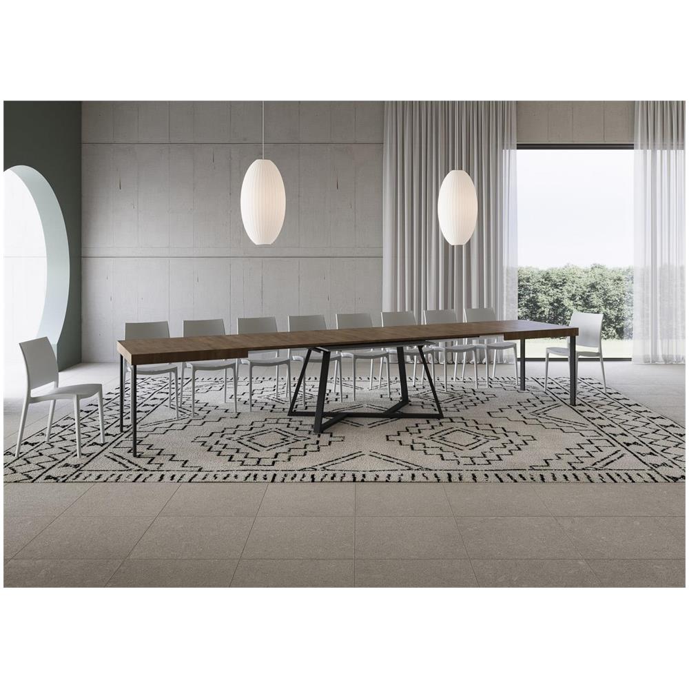 Tavolo allungabile 90x180/440 cm Booster noce gambe antracite - Foto 4