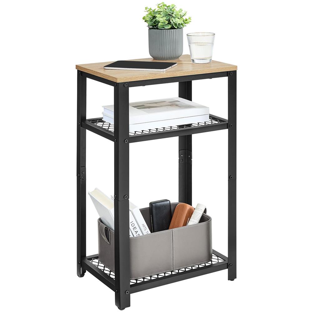 Tavolino da caffè e comodino Sonoma con 2 ripiani LET075B11 - Foto 2