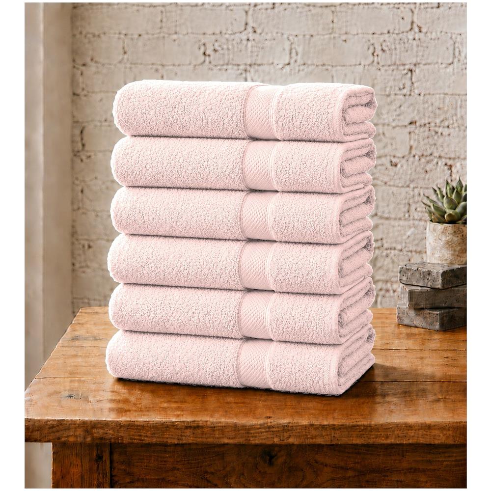 Set 6 Asciugamani Viso 55x100 cm - Eleganza e Comfort per il Tuo Bagno - Veiled Rose /Rosa - Foto 1